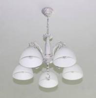 Люстры подвесные — 02546/5 белый с патиной хром купить в 