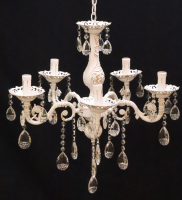 Люстры подвесные — 02939/5 белый с патиной золото купить в 