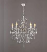 Люстры подвесные — 02594/5 белый с патиной хром купить в 