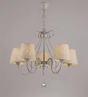 Люстры подвесные — 2516/5 белый с патиной хром купить в 