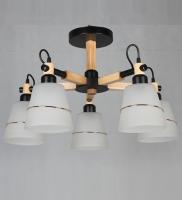 Потолочные люстры — 42228/5 черный+дерево купить в 