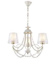 Люстры подвесные — 3056/3 белый с золотом+золото купить в 