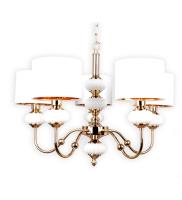 Люстры подвесные — 42302/5 золото+белый купить в 