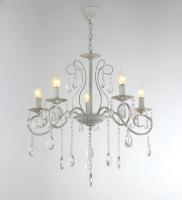 Люстры подвесные — 02667/5 белый с патиной золото купить в 