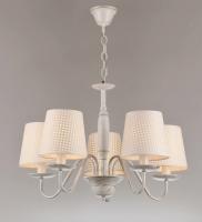 Люстры подвесные — 02267/5 белый с патиной хром купить в 