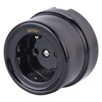 Розетки — Розетка Werkel WL18-03-01 (черный) Ретро купить в 