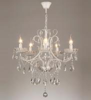 Люстры подвесные — 02262/5 белый с патиной хром купить в 