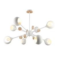 Люстры на штанге — Подвесная люстра IMEX MD.4902-8-S WH+WOOD купить в  Люстры на штанге — Подвесная люстра IMEX MD.4902-8-S WH+WOOD купить в