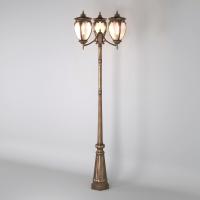 Высокие уличные фонари — Садово-парковый светильник Elektrostandard Andromeda F/3 (GLYF-8024F/3) черное золото купить в  Высокие уличные фонари — Садово-парковый светильник Elektrostandard Andromeda F/3 (GLYF-8024F/3) черное золото купить в