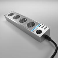 Розетки — Розетка Werkel WL20-04-03 серебряный/серебряный рифленый купить в 