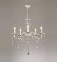 Люстры подвесные — 2841/5 белый с патиной хром купить в 