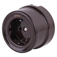 Розетки — Розетка Werkel WL18-03-02 (коричневый) Ретро купить в 