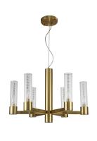 Люстры подвесные — Подвесная люстра Crystal Lux OTONO SP6+1 BRASS/TRANSPARENTE купить в 