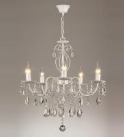 Люстры подвесные — 02260/5 белый с патиной хром купить в 