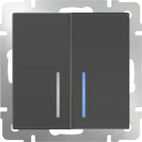 Выключатели — Выключатель Werkel WL07-SW-2G-2W-LED/ (серо-коричневый)(Упаковка - коробка) купить в 
