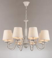 Люстры подвесные — 02267/8 белый с патиной хром купить в 