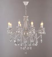 Люстры подвесные — 02609/8 белый с патиной хром купить в 