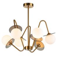 Люстры на штанге — Потолочная люстра Indigo Jazz 11020/6R Brass V000165 купить в  Люстры на штанге — Потолочная люстра Indigo Jazz 11020/6R Brass V000165 купить в