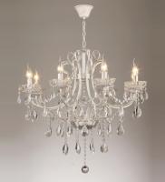 Люстры подвесные — 02262/8 белый с патиной хром купить в 