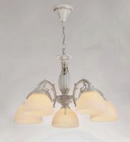 Люстры подвесные — 02923/5 белый с патиной золото купить в 