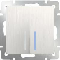 Выключатели — Выключатель Werkel WL13-SW-2G-2W-LED (перламутровый рифленый) купить в 