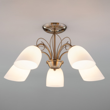 Люстры на штанге — Люстра на штанге Eurosvet 30107/5 античная бронза купить в 