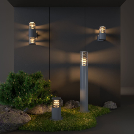 Средние уличные фонари — Садово-парковый светильник Elektrostandard 1507 TECHNO silver серый купить в 