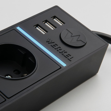 Розетки — Розетка Werkel WL20-04-03 черный купить в 