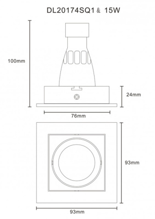 Встраиваемые точечные светильники — Встраиваемый светильник Donolux DL20174SQ1B купить в 