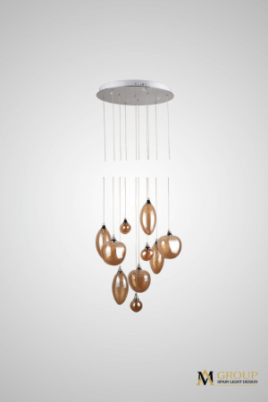 Люстры каскадные — Каскадная люстра AM Group AM358-10 AMBER купить в 