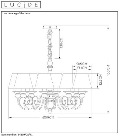Люстры подвесные — Подвесная люстра LUCIDE 34339/08/41 купить в 