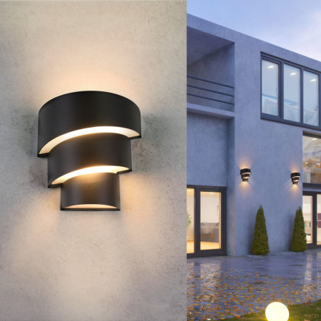 Уличные настенные светильники — Светильник настенный Elektrostandard 1535 TECHNO LED HELIX черный купить в 