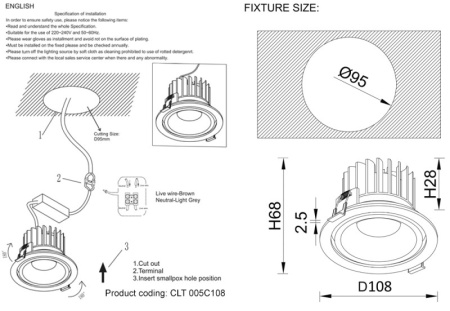 Встраиваемые точечные светильники — Встраиваемый светильник Crystal Lux CLT 005C108 BL купить в 
