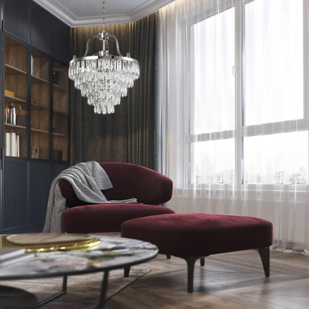 Люстры подвесные — Подвесная люстра Lumien Hall Сальваторе LH0037/5P-NK-CL купить в 