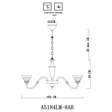 Люстры подвесные — Подвесная люстра ARTE Lamp A5184LM-8AB купить в  Люстры подвесные — Подвесная люстра ARTE Lamp A5184LM-8AB купить в