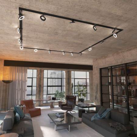 Трековые светильники — Светильник на шине Elektrostandard Spila черный 12W 4200K (85079/01) однофазный купить в 