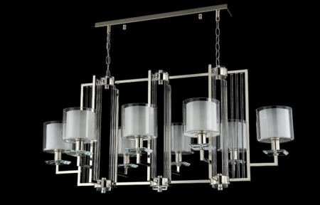 Люстры подвесные — Подвесная люстра Crystal Lux NICOLAS SP8 L1000 NICKEL/WHITE купить в 