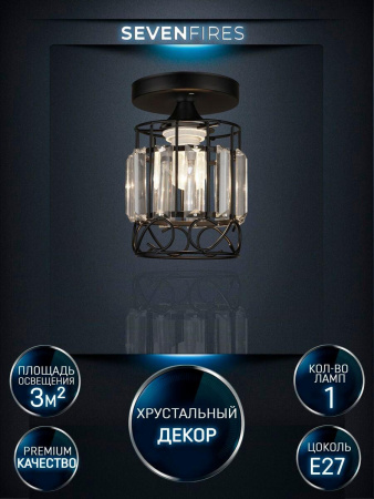 Потолочные светильники — Потолочный светильник Seven Fires Beteni WD3567/1C-BK-CL купить в 
