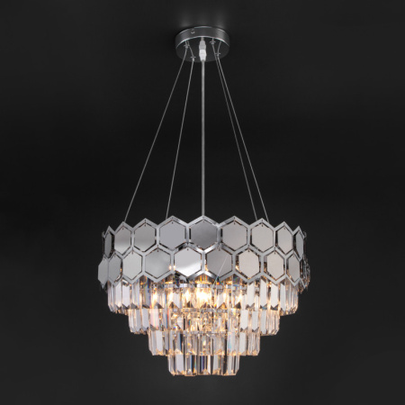 Люстры каскадные — Каскадная люстра Eurosvet 10124/5 хром/прозрачный хрусталь Strotskis Smart (10113/5) купить в 