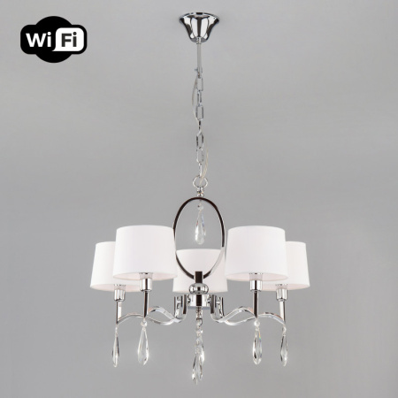 Люстры подвесные — Подвесная люстра Eurosvet 10127/5 хром/прозрачный хрусталь Strotskis Smart (10093/5) купить в 