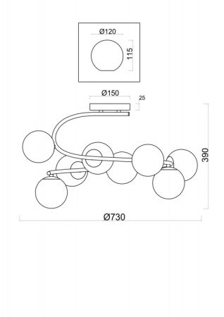 Люстры накладные — Накладная люстра Freya FR5013PL-08CH купить в 