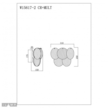 Настенные бра — Бра iLamp W15617-2 CR+MULT купить в 