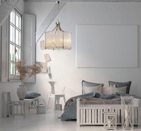 Люстры подвесные — Подвесная люстра iLamp Manhattan P2554-6 NIC купить в 