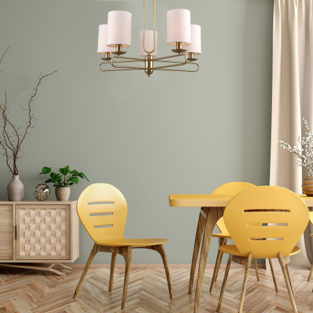 Люстры на штанге — Подвесная люстра Escada Eclipse 10166/5PL Brass купить в 