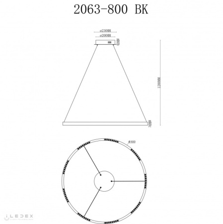 Подвесные светильники — Подвесной светильник iLedex 2063-D800 BK купить в  Подвесные светильники — Подвесной светильник iLedex 2063-D800 BK купить в