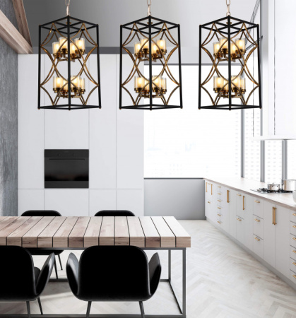 Люстры подвесные — Подвесная люстра Lumina Deco LDP 1223-8 BK+MD купить в  Люстры подвесные — Подвесная люстра Lumina Deco LDP 1223-8 BK+MD купить в