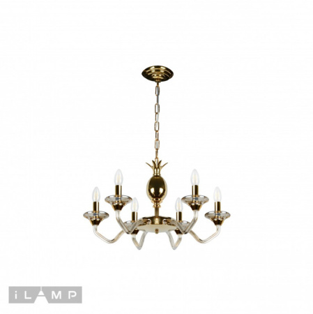 Люстры подвесные — Подвесная люстра iLamp YT2049-6 GD+COG купить в 