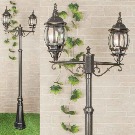 Высокие уличные фонари — Садово-парковый светильник Elektrostandard NLG99HL004 черное золото купить в 