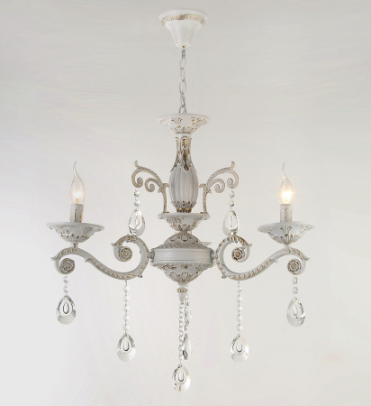 Люстры подвесные — 02943/3 белый с патиной золото купить в 