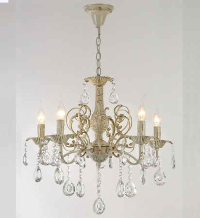 Люстры подвесные — 02948/5 белый с патиной золото купить в 